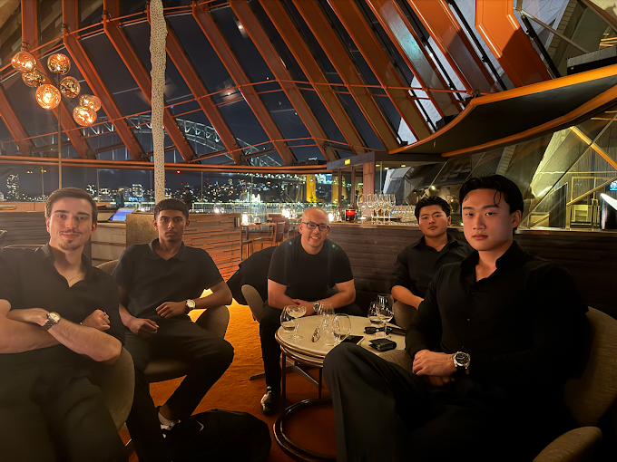 Dinner with friends overlooking the city